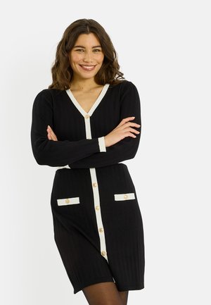 BICOLORE AVEC BOUTONS - Robe pull - noir