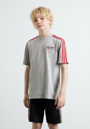 ADI BREAK UNISEX - Tricou cu imprimeu - medium grey heather/better scarlet