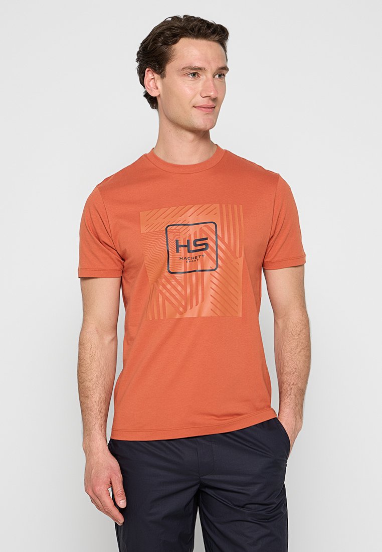Hackett London T-shirt print oranje