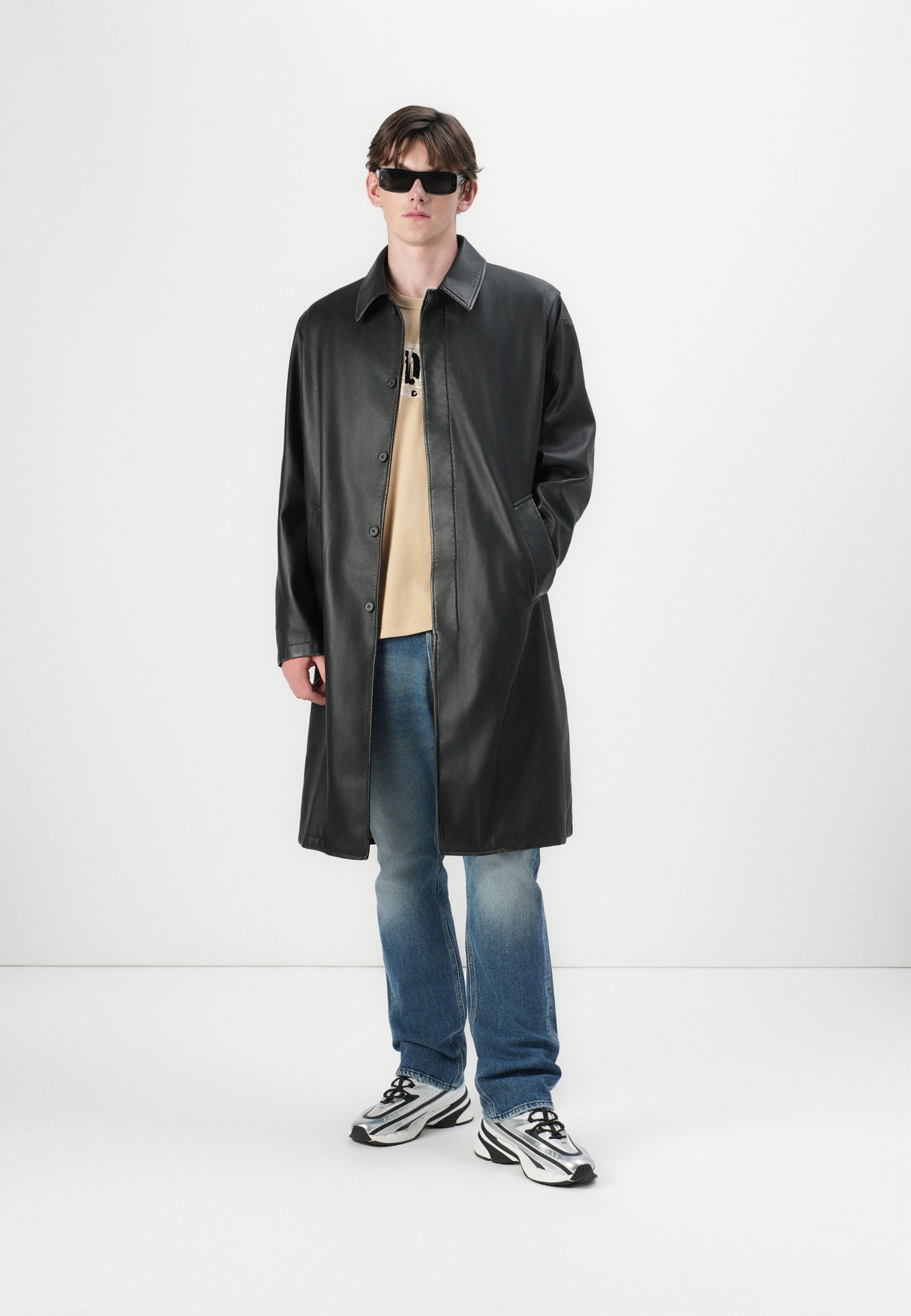 Diesel RIVERS - Faux leather jacket - black - Zalando.co.uk