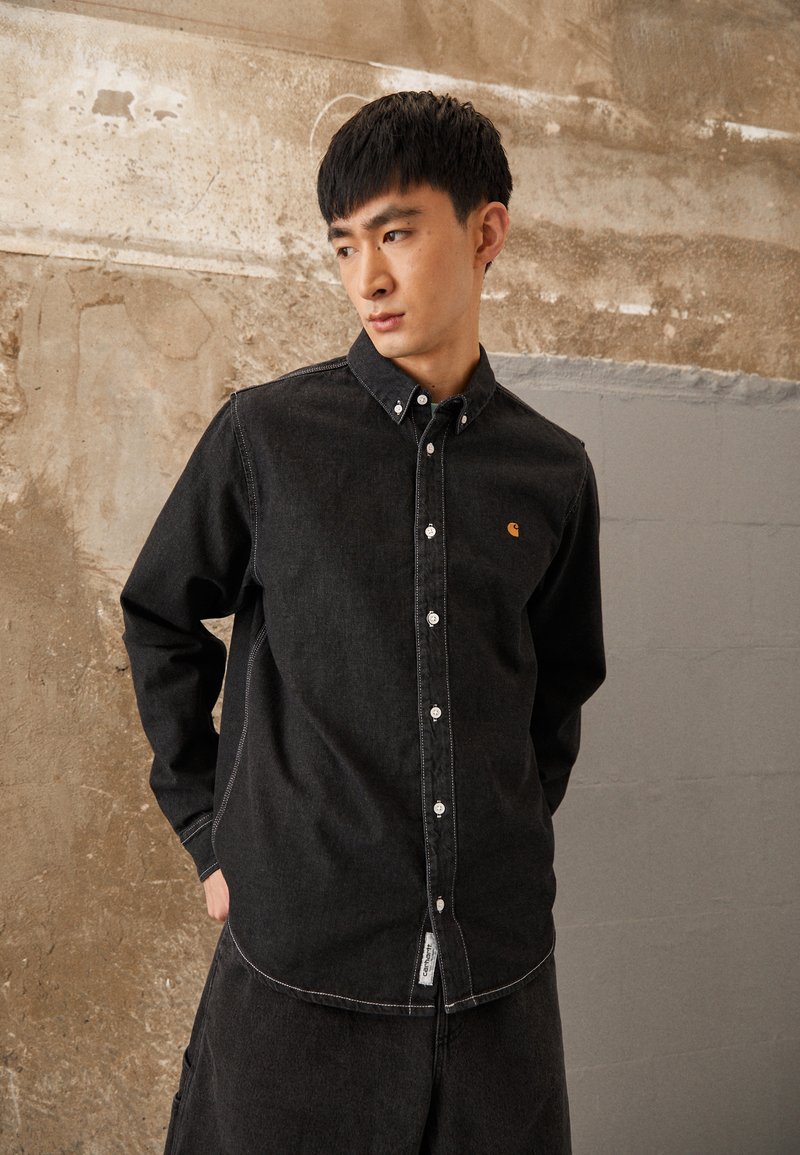 Carhartt WIP - WELDON - Hemd - black stone washed, Vergrößern