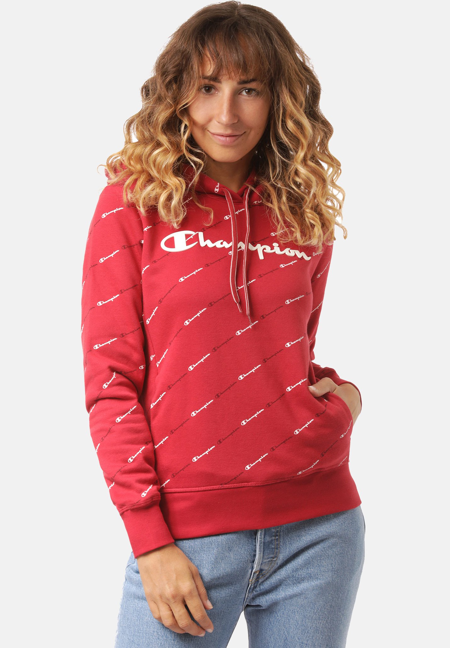 champion hoddie red