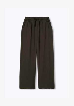 Promod, PANTALON LARGE CEINTURÉ - Pantalon classique - marron foncé