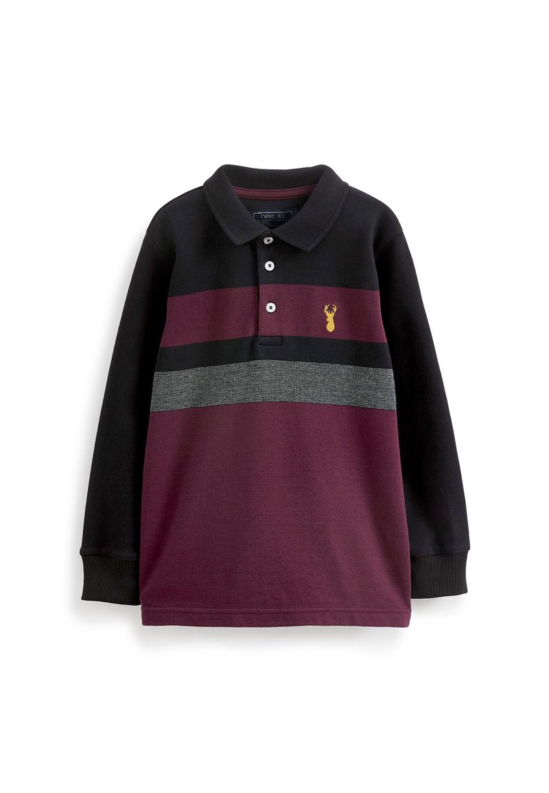 Next COLOURBLOCK LONG SLEEVE POLO SHIRT Poloshirt black/schwarz