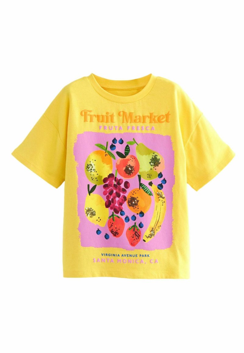 Next FLOWER SEQUIN  - Tričko s potlačou - yellow