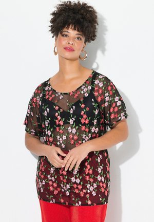 CLASSIC FIT BLÜTENSTICKEREI - Bluse - black