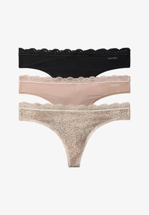 Calvin Klein Underwear, THONG 3PK - Tanga - black cedar animal wave oxford