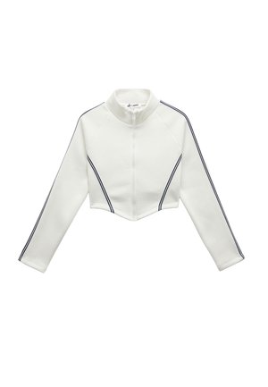 CROP - Sweatjacke - beige
