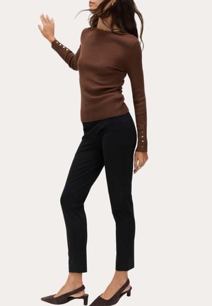 Marks & Spencer JERSEY SLIM FIT ANKLE GRAZER - Pantalon classique - black