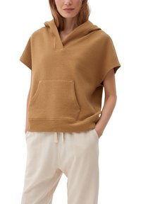 s.Oliver HOODIE MET KORTE MOUWEN - T-shirt print - sandstein