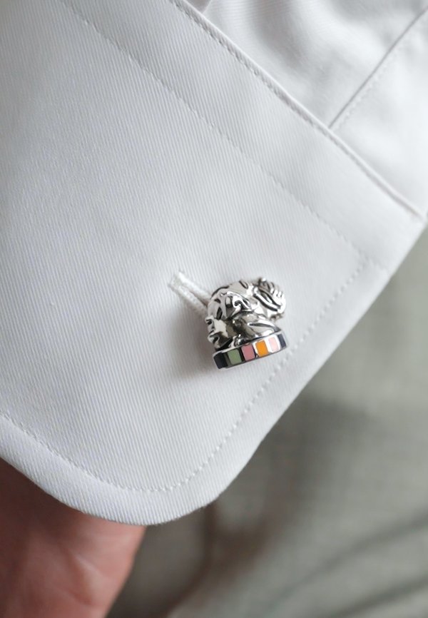 CUFFLINK DOG HEAD UNISEX - Cufflinks - metallic4