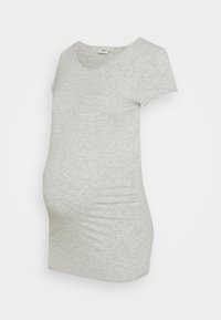 ONLY MATERNITY OLMLOVELY ONECK 2PACK - Paprasti marškinėliai - black/light grey melange