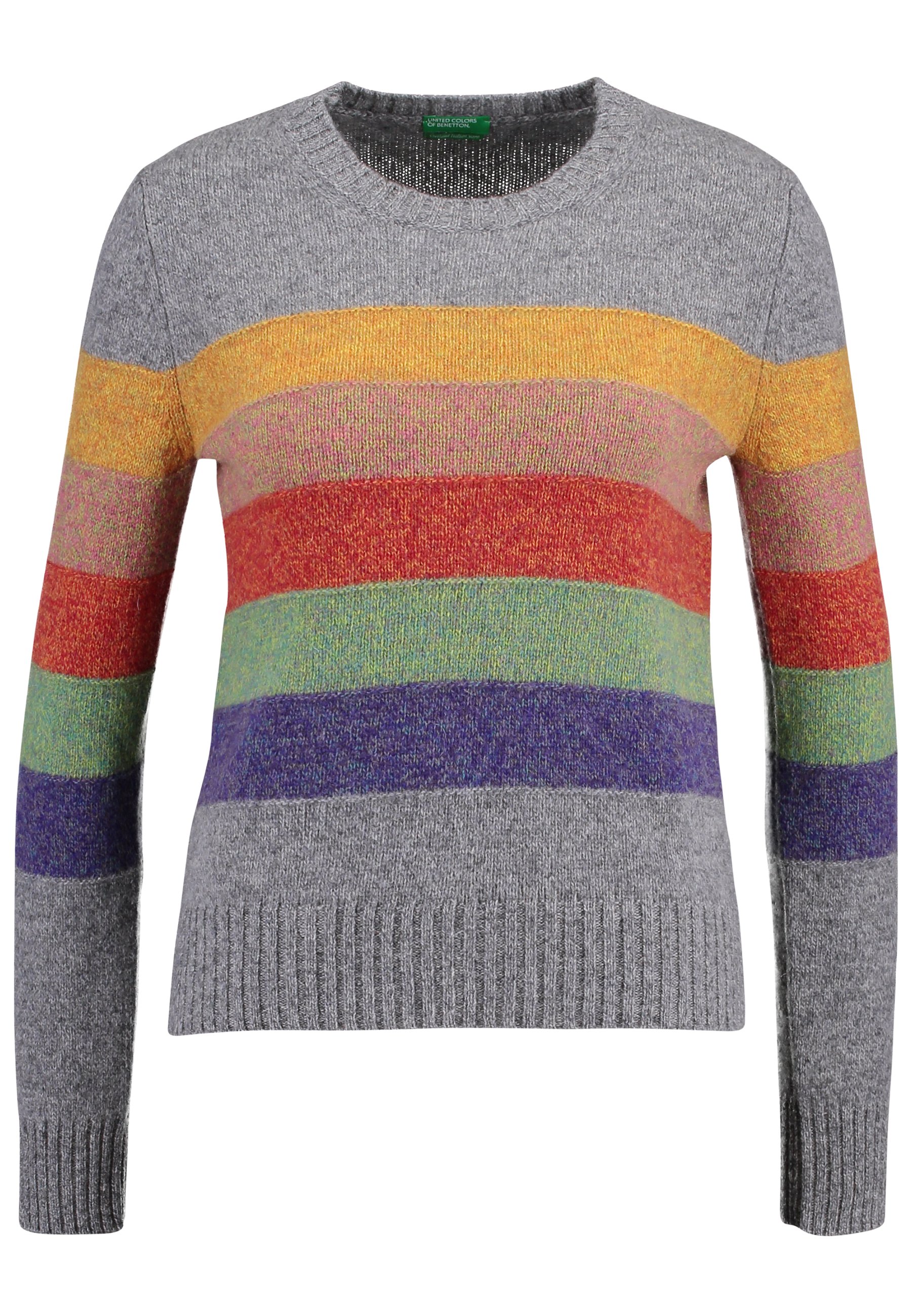Benetton SHETLAND CREW NECK Trui greymultiGrijs Benetton SHETLAND CREW NECK Trui greymultiGrijs