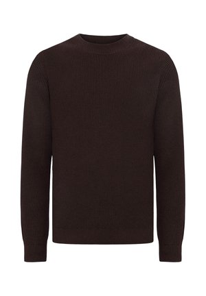 Striktrøje - dark brown solid