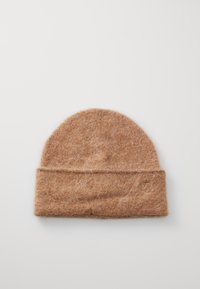 FLUFFY HAT - Kootud müts - dark beige