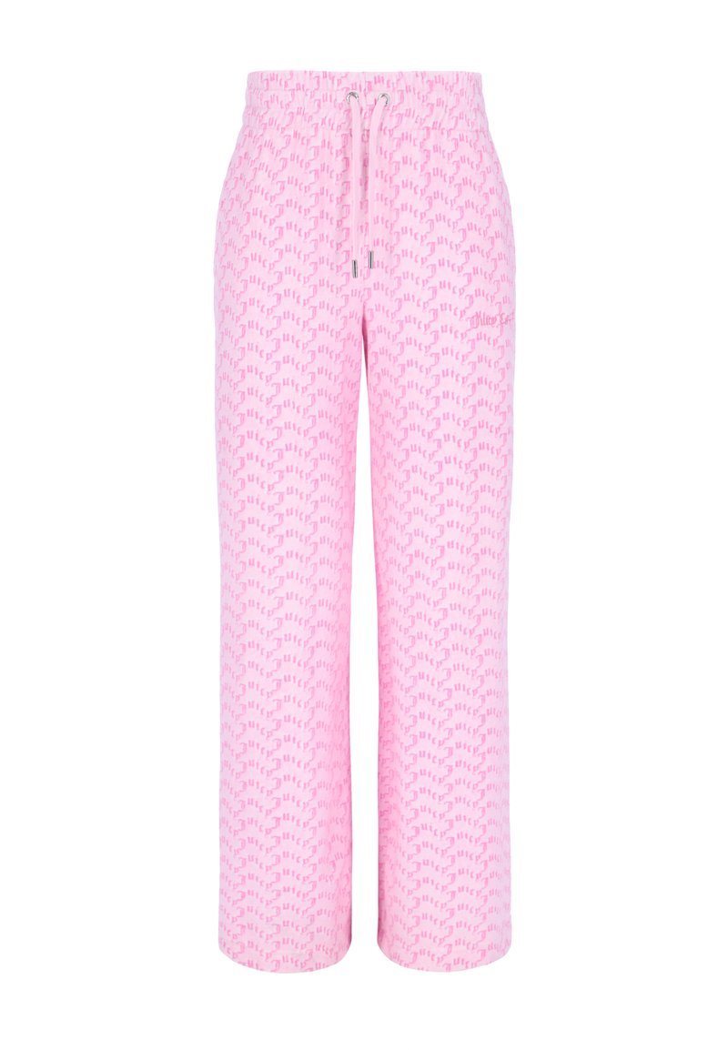 Pantaloni rosa con una stampa geometrica delicata, dal fit morbido, con vita elastica e stringa. Presentano un motivo geometrico in tutto il capo.