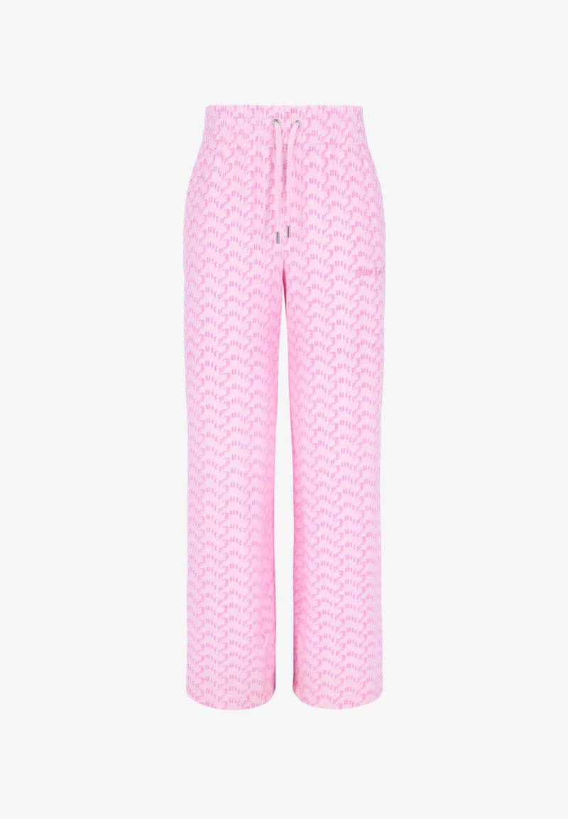 Pantaloni rosa con una stampa geometrica delicata, dal fit morbido, con vita elastica e stringa. Presentano un motivo geometrico in tutto il capo.