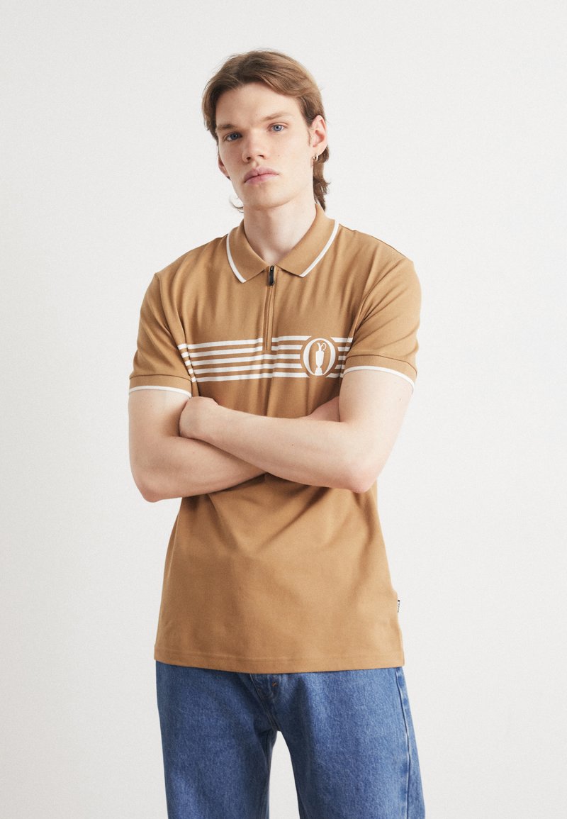 Fendi Women Beige Dress With Open Polo Shirt Style Collar And Embroidery On The Collar In Cotton Woman