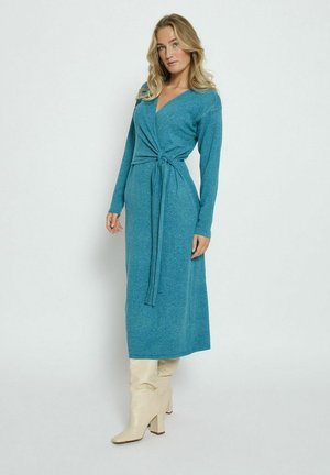 Desires ETAL LONG SLEEVE MIDI WRAP  - Jumper dress - cystal teal melange