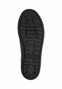 Suola di scarpa in gomma nera con scanalature profonde, etichettata "soft FLEX," che mostra le marcature di taglia 40 UK e 37 EU.
