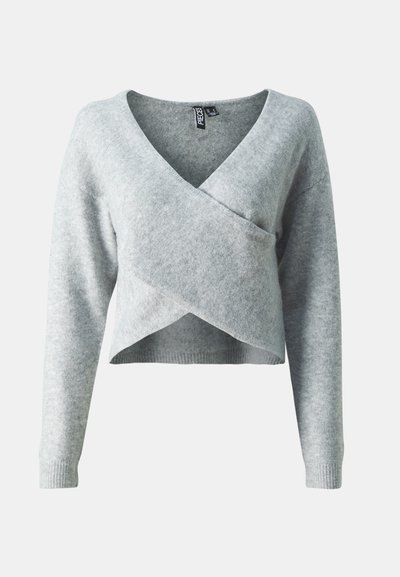 PCNANU DRAPE - Pullover - medium grey melange