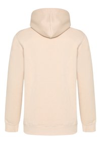 Felpa leggermente beige con un design minimalista, una texture morbida, maniche lunghe e polsini e orlo a costine, dotata di cappuccio con cordino.