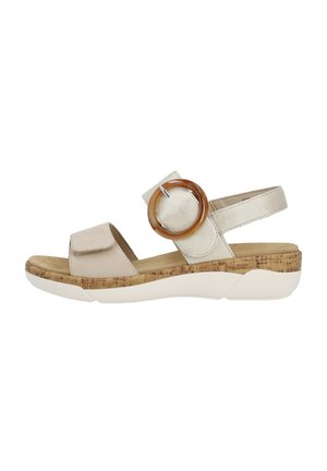 Sandalen met sleehak - beige