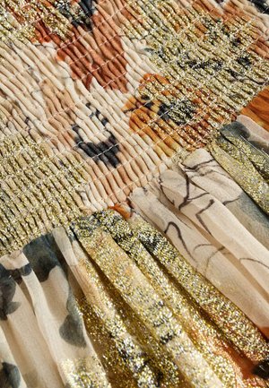 Next DROP WAIST - Maxi skirt - cream sparkle