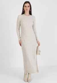 Modanisa CREW NECK  - Shift dress - beige