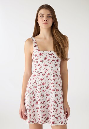 SKATER CON FLOREALE - Vestito di maglina - var bianco lana