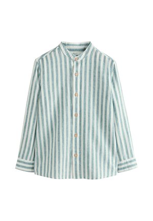 Next, GRANDAD COLLAR LONG SLEEVE SHIRT STANDARD - Chemise - green ecru stripe