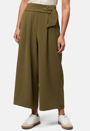 zero MIT GÜRTEL UND WEITEM - Trousers - dark olive