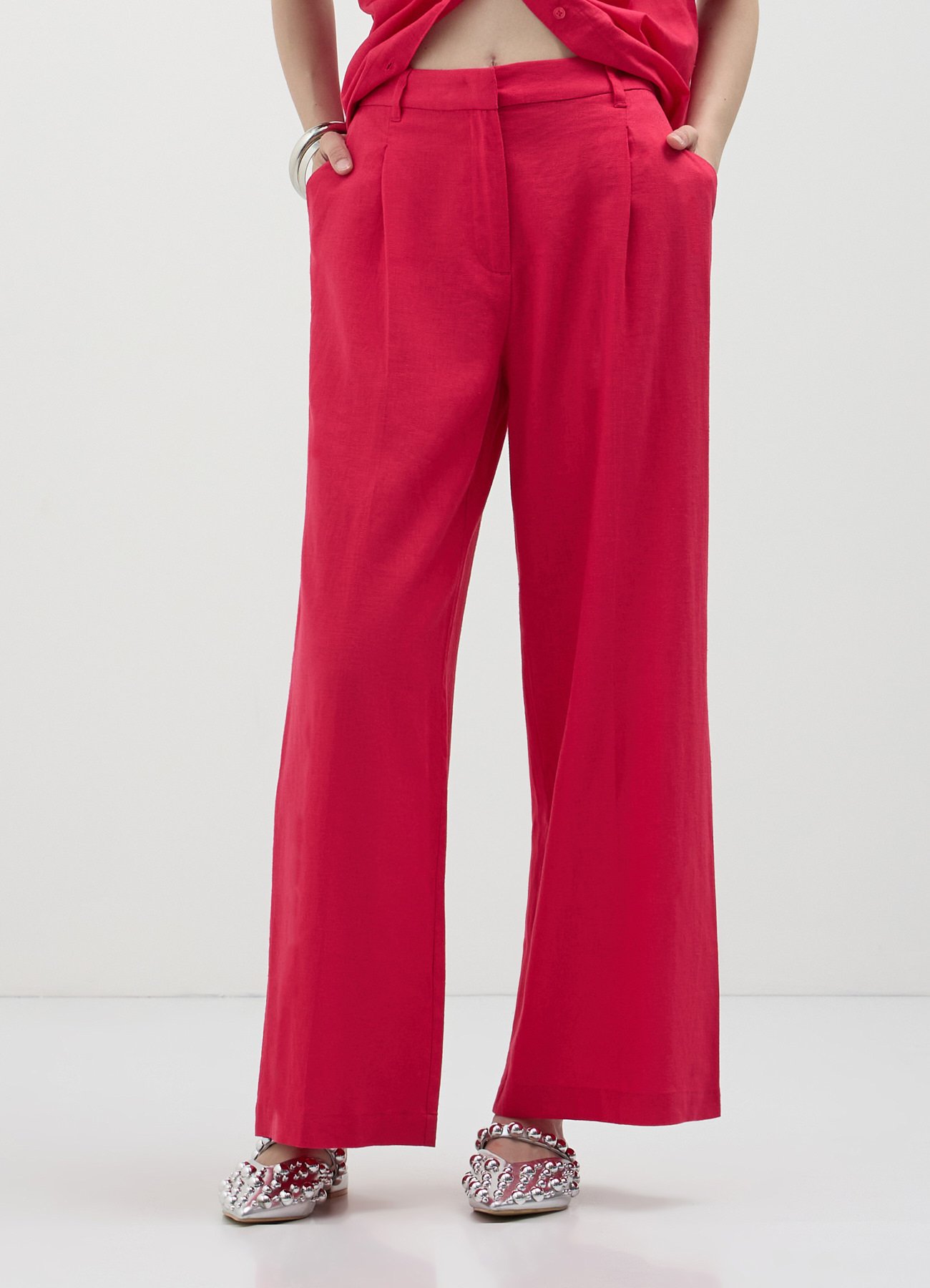 Giacca Color Fucsia Pantaloni In Tessuto A Zampa Calliope A ZAMPA