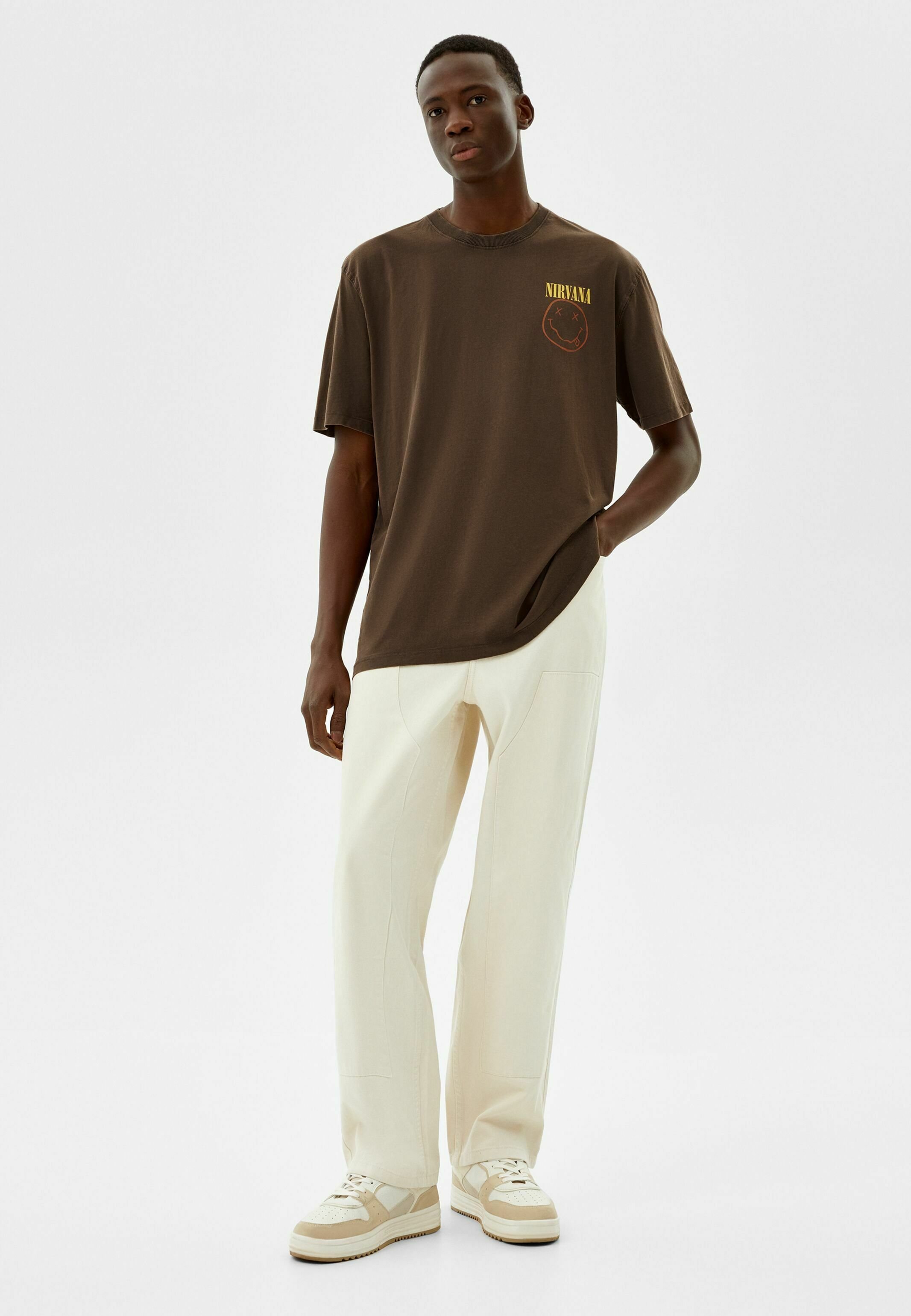 nirvana t shirt brown