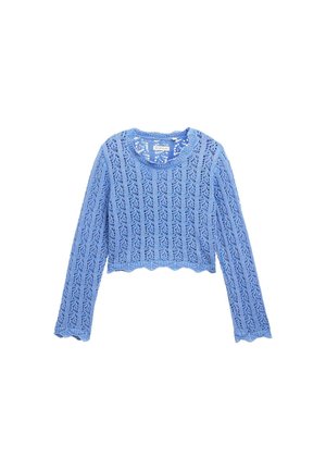 Stickad tröja - sicilian blue
