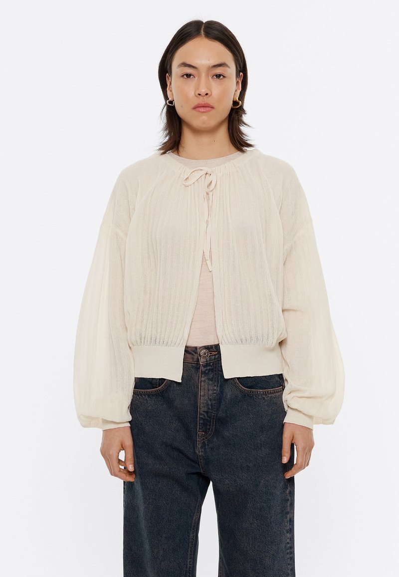 Bimba Y Lola FRUNCIDO LAZOS  - Chaqueta de punto - marfil
