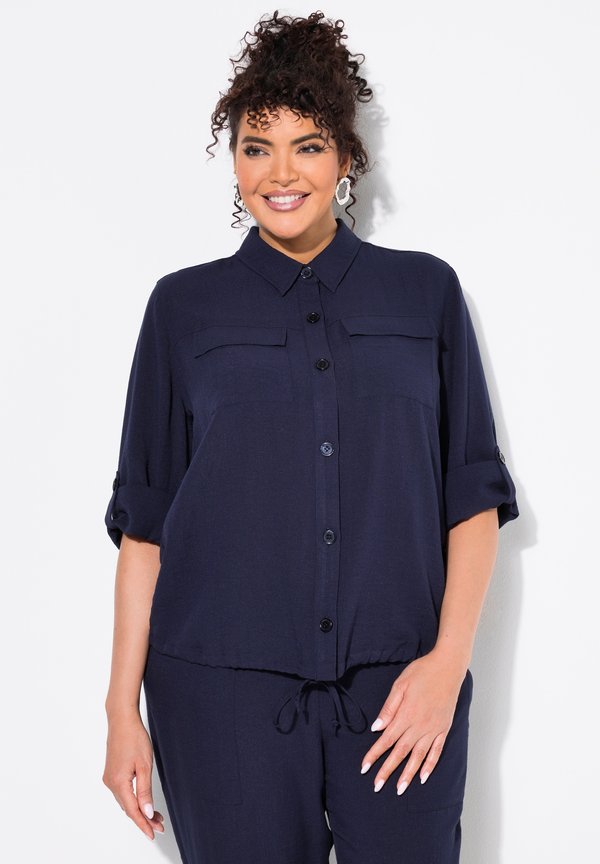 DRAWSTRING HEM LONG SLEEVE - Hemdbluse - marine