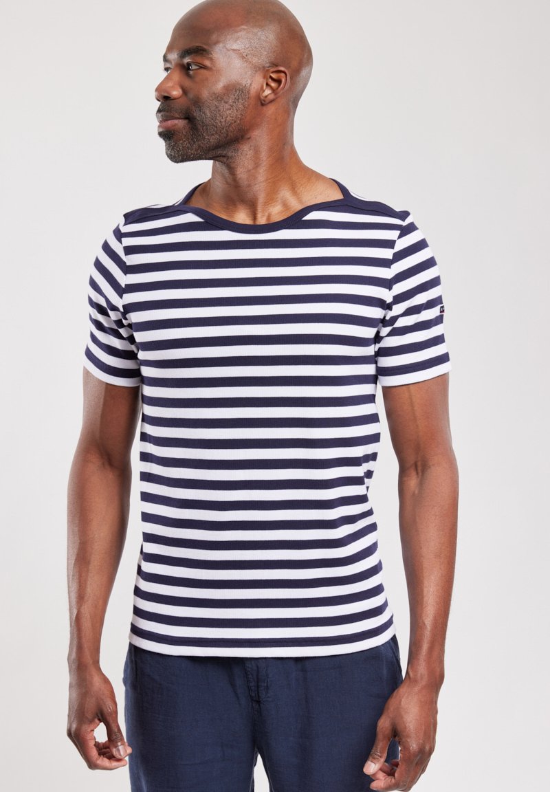 Armor lux CARANTEC MARINIÈRE - T-shirt con stampa - navire/blanc