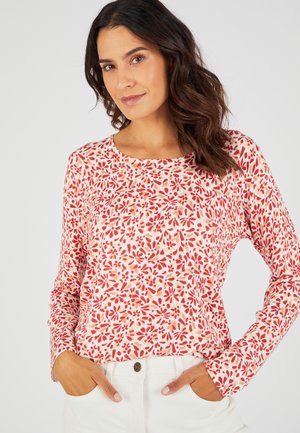 Strickpullover - orange fleuri