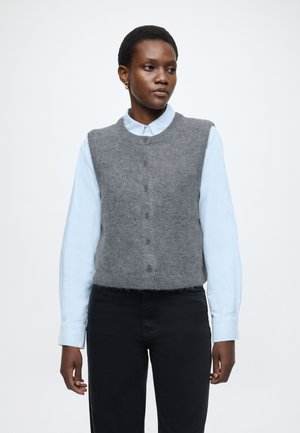 KNIT CARDIGANS SLEEVELESS - Γιλέκο - asphalt melange