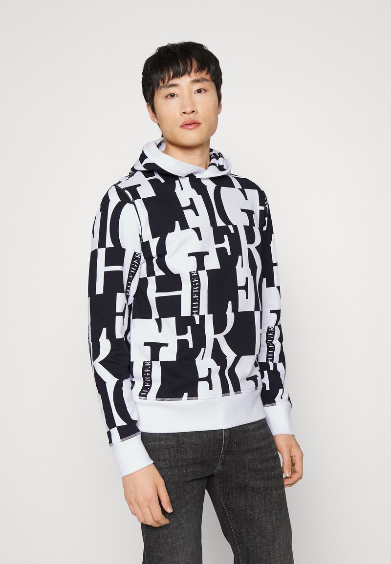 Tommy Hilfiger BLOCKED HOODIE - Camisola - desert sky/white