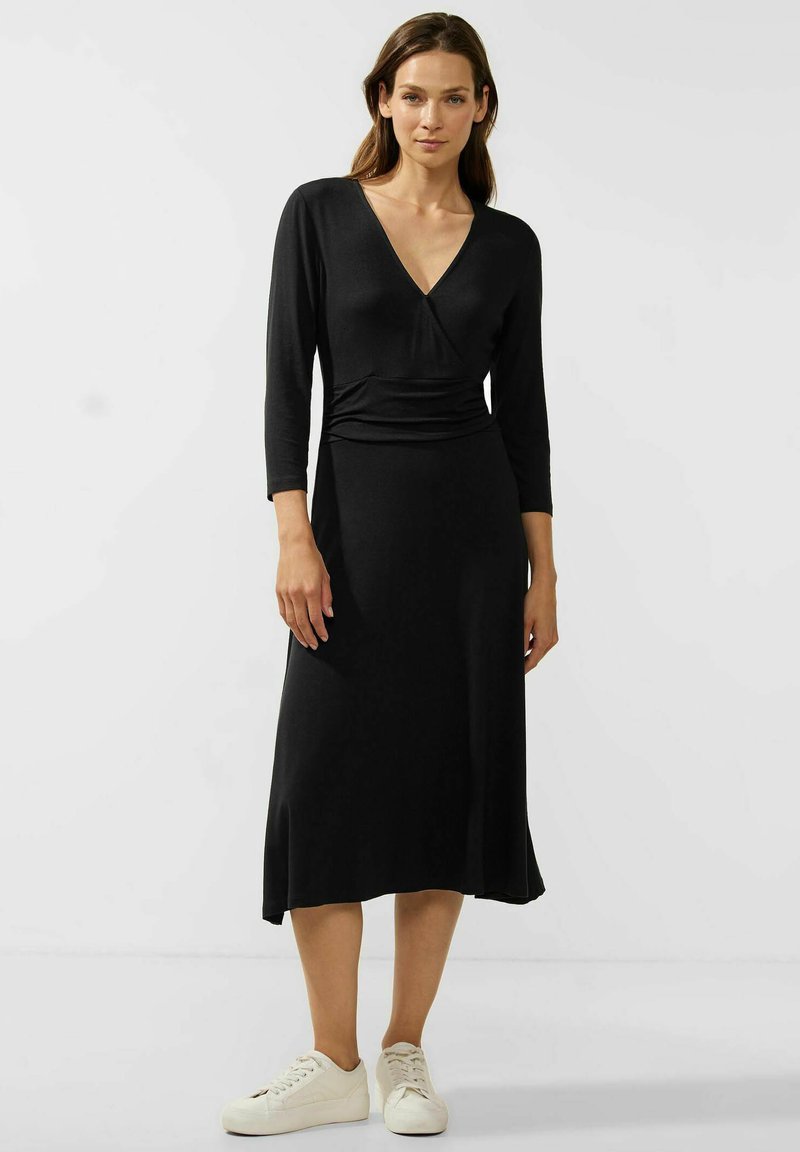 Street One WICKEL IN MIDI LÄNGE - Jerseyjurk - schwarz