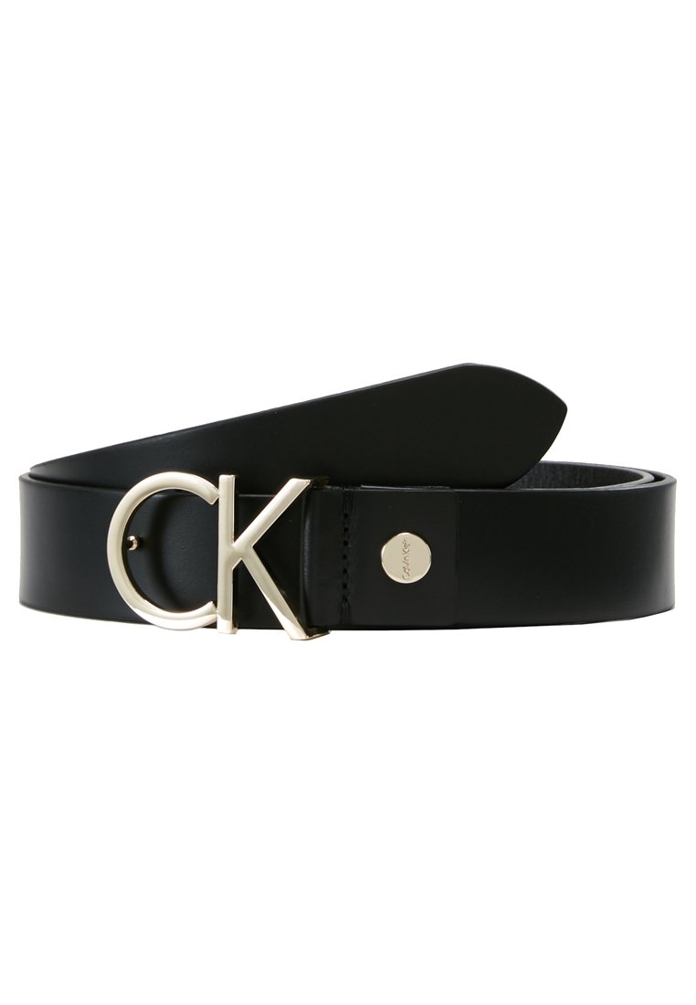 Calvin Klein LOGO BELT Riem black/light gold-coloured/gemêleerd zwart - Zalando.nl