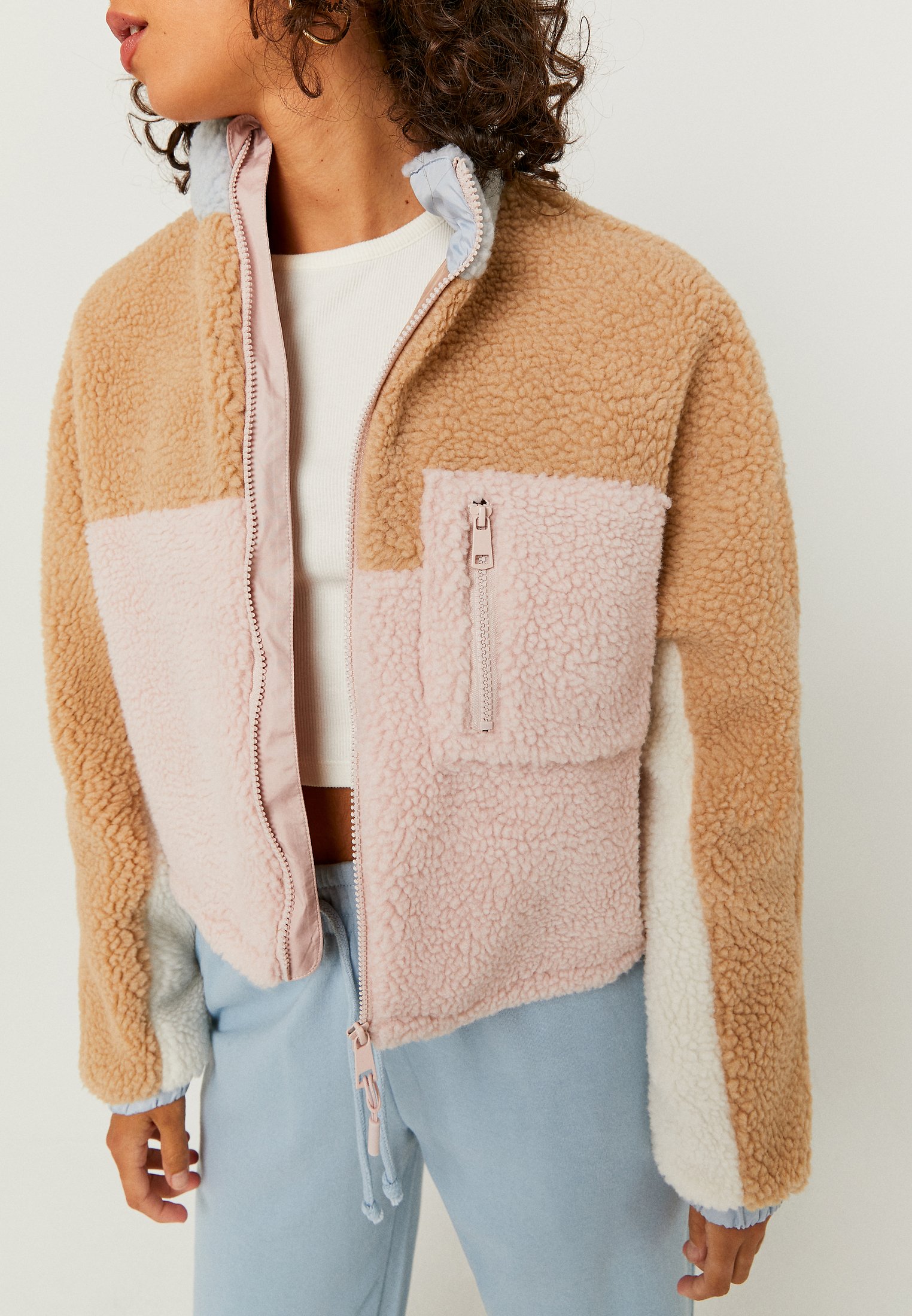 teddy fleece bomber jacket