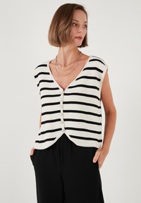 LELA Bodywarmer - ecru black
