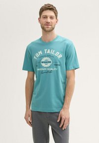 TOM TAILOR LOGO  - Camiseta estampada - tropical teal