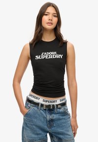 Superdry & Co LUXE GRAPHIC TANK - Top - black white