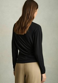 Reiss REGULAR FIT - DAISY DRAPED - Langarmshirt - black