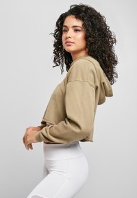 Urban Classics LADIES OVERSIZED CROPPED HOODY - Džemperis su gobtuvu - khaki