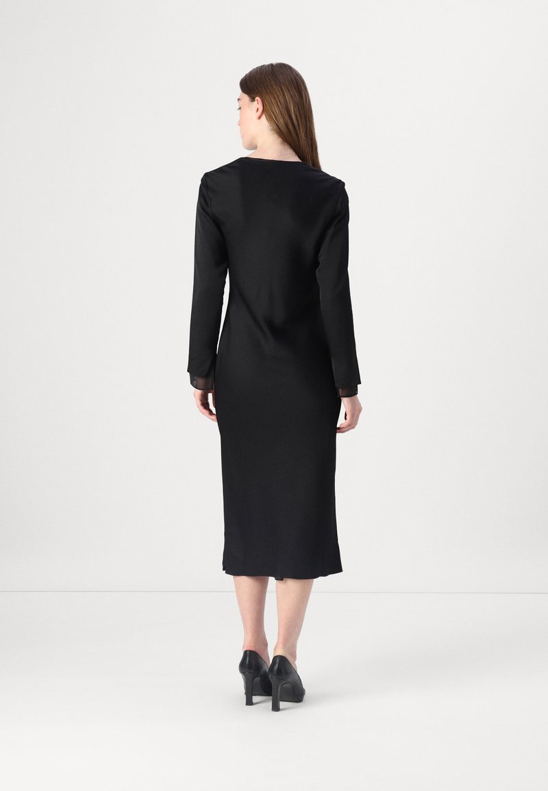 calvin klein black dress bell sleeve Calvin Klein Women's Chiffon Bell Sleeve Sheath Dress  Biggybargains